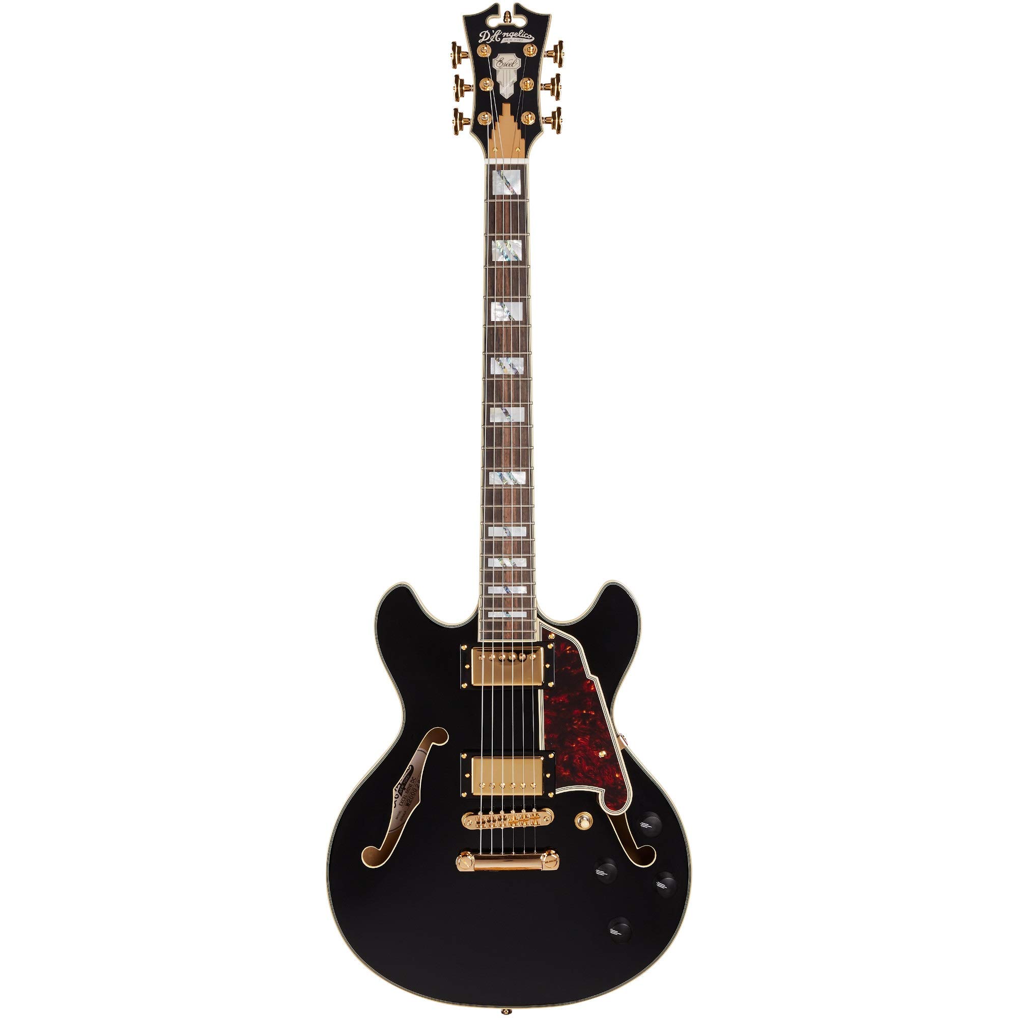 Amazon.com: D'Angelico DAEMINIDCSBKGS Excel Mini DC Guitar w